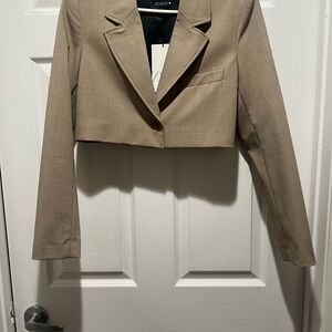 Zara Beige Cropped Blazer